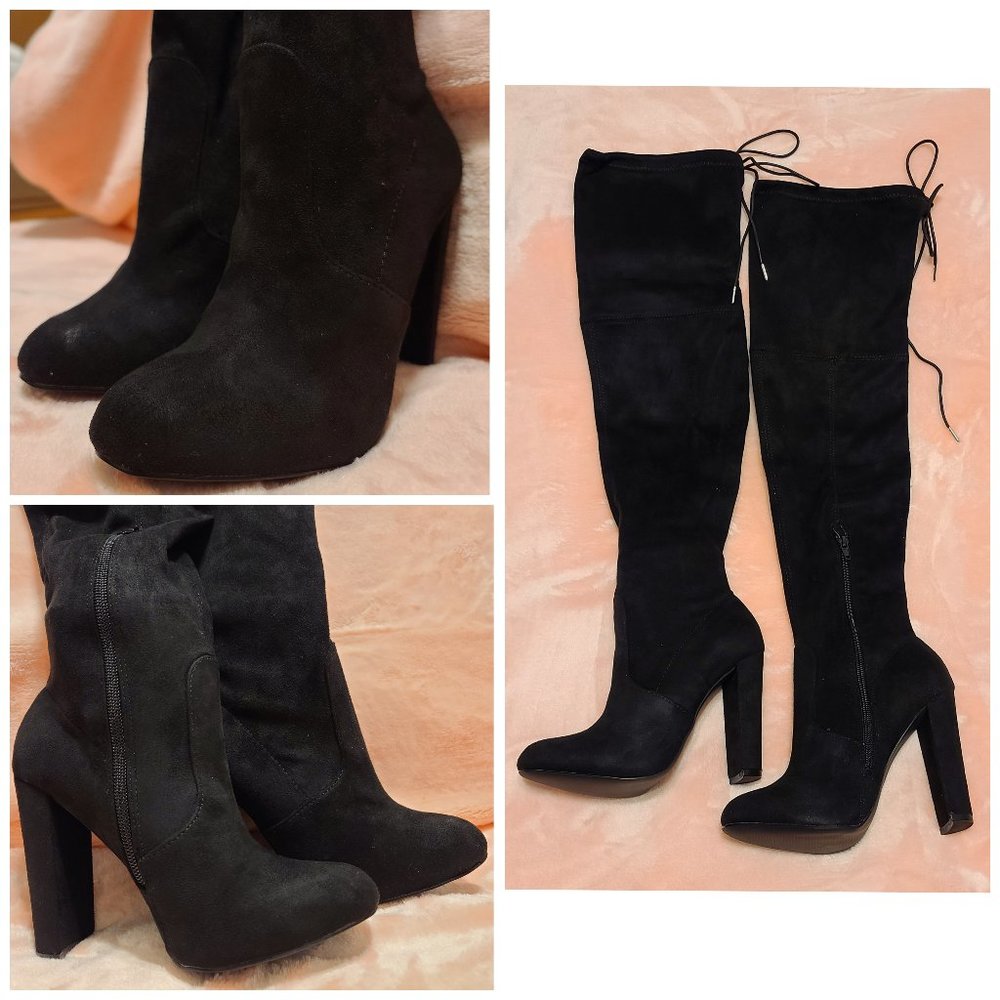 🆕️ JustFab - Black Velvet Over-the-knee Boot